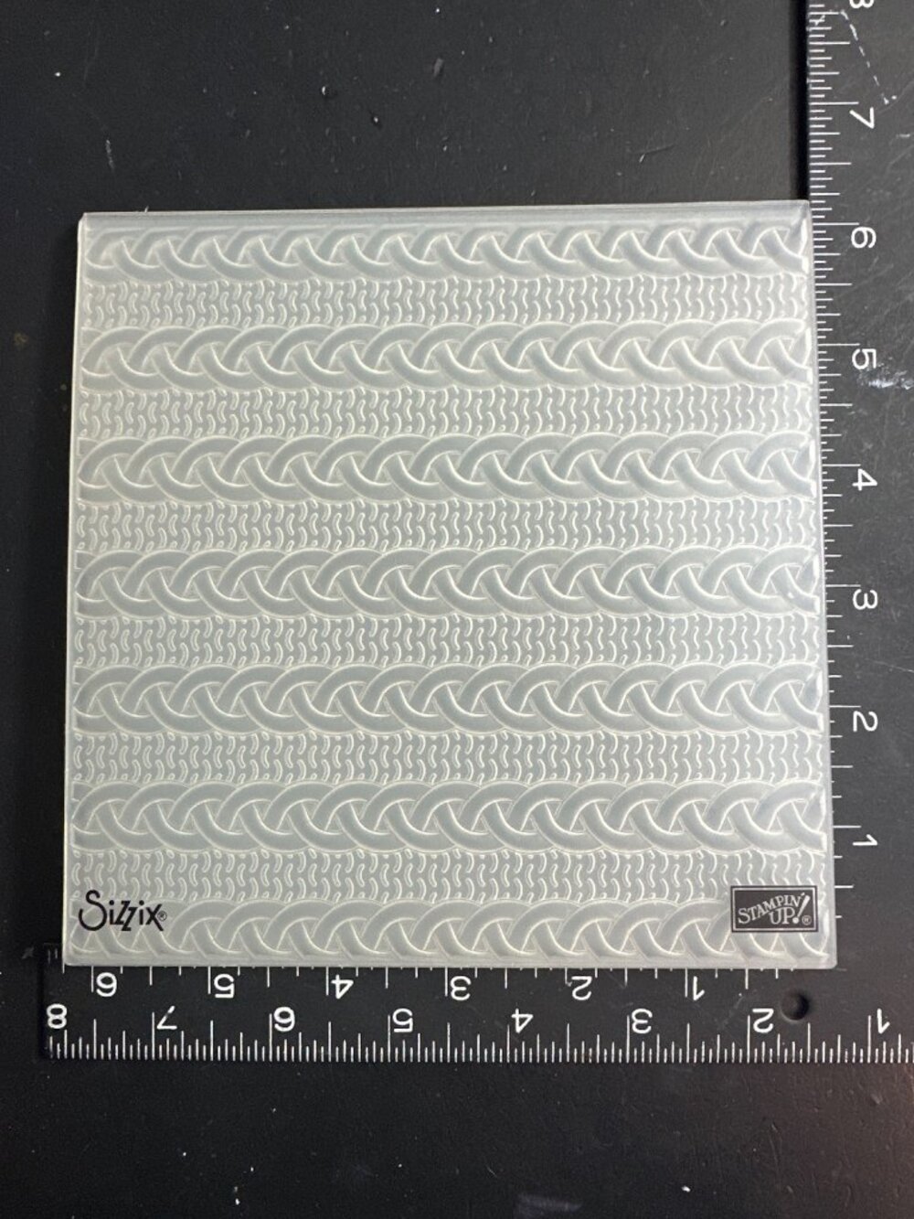 Stampin Up Sizzix Big Shot 3D Cable Knit Dynamic Embossing Folder 6 x 6